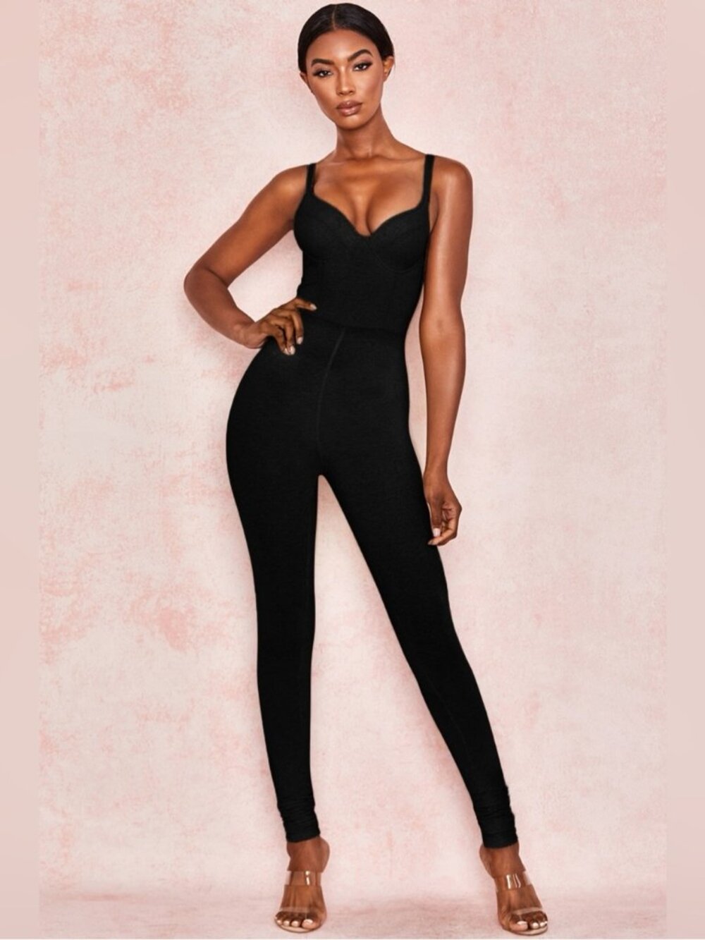 House of cb kalani black stretchy jumpsuit small